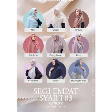 ETHICA HIJAB SEGI EMPAT SYARÍ 03 BLACK BROWNIE NOSTALGIA ROSE NOUGAT HIJAB TRENDY HIJAB KEREN FASHIO
