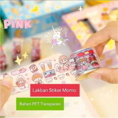 mainan Sticker Roll MOMO BOX READY STCOK ISOLASI STICKER DAN STICKER LEMBARAN 4 Roll + 10 Lembar Sti