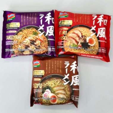 5 pcs Indomie Mie Instant Premium Collection Japanese Ramen Shoyu, Tori Miso, Takoyaki Tori Miso