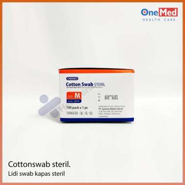 Onemed Cotton Swab Steril per BOX 100pcs/ Lidi Swab Kapas Steril Onemed S (3mm)