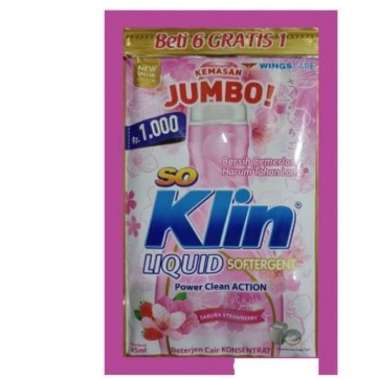 SOKLIN LIQUID CAIR SACHET 45 ml ANTI BACTERIAL DETERGEN PAKAIAN WHITE SAKURA