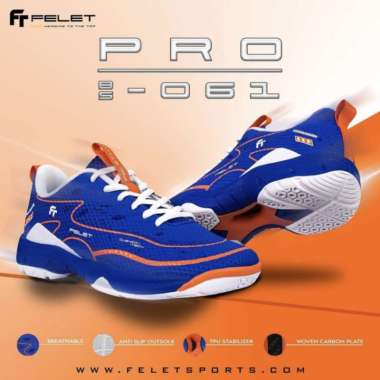 Sepatu Badminton Felet Pro BS 061 Blue Original