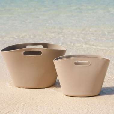 Lee Vierra Wet Bucket Bag, Tas Pantai Tahan Air Small Cream