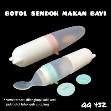 Botol sendok makan bayi MPASI botol dot silicone BPA FREE Sendok botol bayi Botol Sendok Tosca