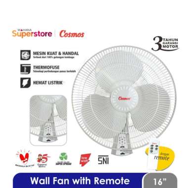 Cosmos Wall Fan Kipas Angin Dinding Dengan Remote 16 Inch - 16WFCR | 16-WFCR