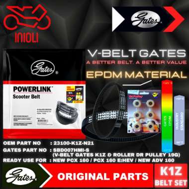 VAN BELT GATES V BELT V-BELT VBELT BELT SET GATES POWERLINK ROLLER DR PULLEY PCX 160 ADV 160 K1Z GAT