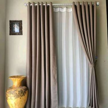 Gorden polos blackout doff embos hordeng tebal tidak mengkilap tirai jendela hotel kantor gordyn min