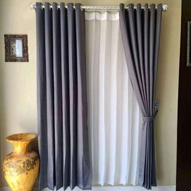 Gorden polos blackout doff embos hordeng tebal tidak mengkilap tirai jendela hotel kantor gordyn min