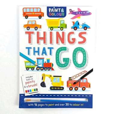 Igloo Paint and Colour Things That Go includes built-in paints and a brush Activity Book