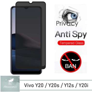 Promo Tempered Glass Layar Anti Spy Vivo Y20 / Y20I / Y20S / Y12S Anti Gores Kaca Privasi Vivo Y12S