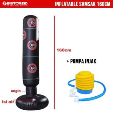 Samsak Balon Berdiri Sansak Tinju Taekwondo Silat 160cm Samsak + Injak