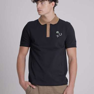 FRED PERRY X RAF SIMONS Men Contrast Collar Slim Fit Polo Shirt L