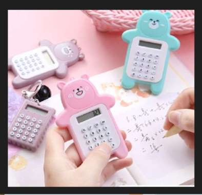 Calculator Mini Portable Motif Bear Kalkulator Portable Mini Beruang Kalkulator Unik Kalkulator 8 Di