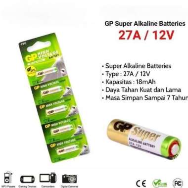 Batt Baterai 27A GP Alkaline High Voltage Battery 12V MN27