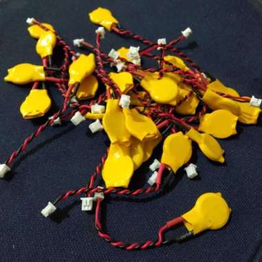 Batt Baterai CMOS Laptop CR1220 3V 2 Pin Kabel 12mm Battery Kancing