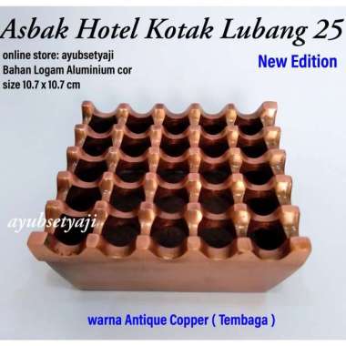 Asbak Lubang 25 Kotak warna TEMBAGA antik Asbak Hotel aluminium unik
