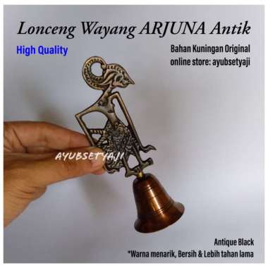 Lonceng ARJUNA Kuningan Bel Wayang Koleksi antik ukir wayang Janaka