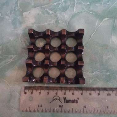 Tutup Asbak Kotak Lubang 9 aluminium ( TUTUP saja ) asbak hotel antik Polish Silver