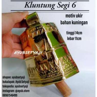 Lonceng kuningan Sapi Segi 6 Lonceng Pagar Kluntung sapi Motif Ukir Besar Ukir