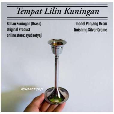 Tempat Lilin Antik Wadah Lilin Antik Kuningan no 4 Crome Silver