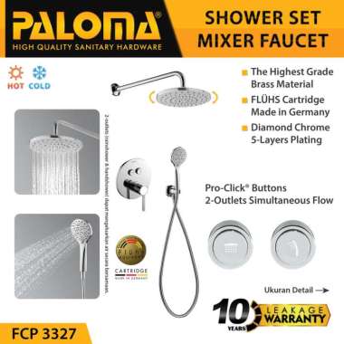 PALOMA FCP 3327 Keran Mixer Shower Tanam Set Dinding Tembok Kran Air