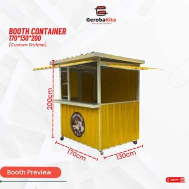 Booth Container Minuman Custom Etalase