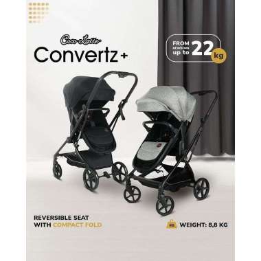 Stroller Bayi Cocolatte Convertz+ 13118 Compact Cot & Reversible Seat Hitam