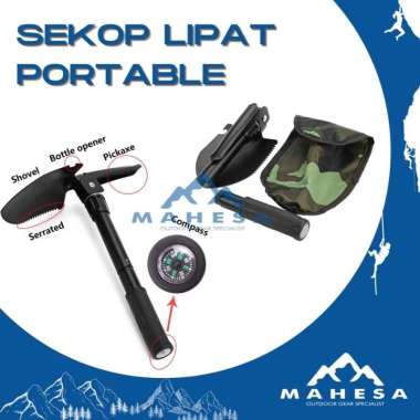 Sekop Pacul Cangkul Mini Lipat Portable Alat Camping Berkebun Multifungsi