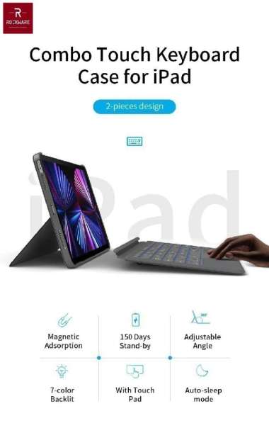 ROCKWARE Combo Touch iPad Keyboard Case - for iPad 10.2 - 10.5