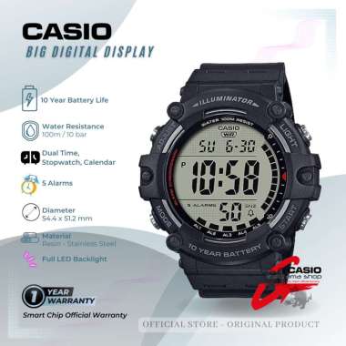 Jam Tangan Pria CASIO Digital Sporty Big Case AE-1500 Resin Strap 51 mm Original Black