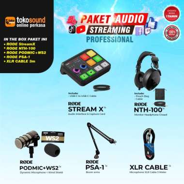 PAKET LIVE STREAMING - RODE STREAMER X Audio Interface & Video Capture Rode Podmic