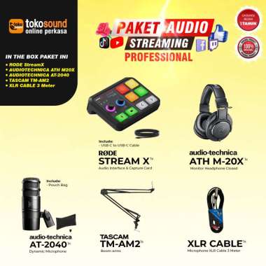 PAKET LIVE STREAMING - RODE STREAMER X Audio Interface & Video Capture AT2040