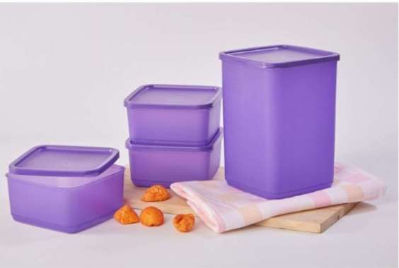 CPM Lula Set Toples Storage Kotak Makanan Plastik Set - Ungu