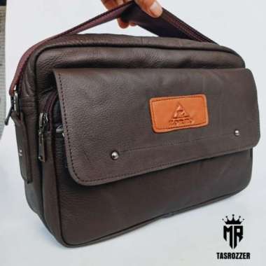 Bossindo Tas kitab kulit asli garut muat 3 kitab besar - ring cklat Cokelat