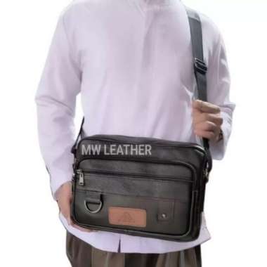 Bossindo Tas kitab kulit asli garut muat 3 kitab besar - ring cklat ring htam