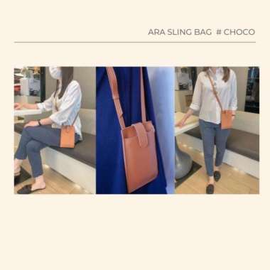 tas ponsel wanita tas selempang mini kulit asli