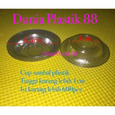 isi600pc MIKA SAMBAL bening putih susu wadah cup tempat tray mika sambel saus saos plastik BENING