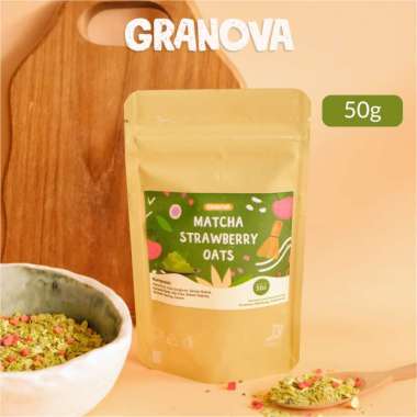Instant Oatmeal by Granova | Matcha Strawberry | Sarapan Sehat, Oat Instan, Sereal Gandum