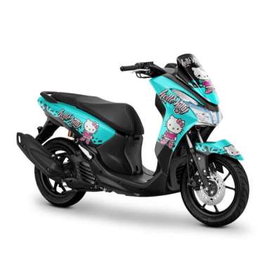 Stiker Full body Decal Motor Yamaha Lexi 125 Hello Kitty 6 Cyan