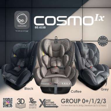 BABYELLE COSMO IX BE 833 CAR SEAT Isofix Kursi mobil anak baby elle BLACK
