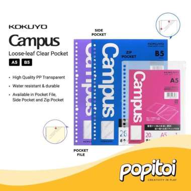 KOKUYO Campus Loose Leaf Pocket Accessories A5 B5 A5 Pocket File