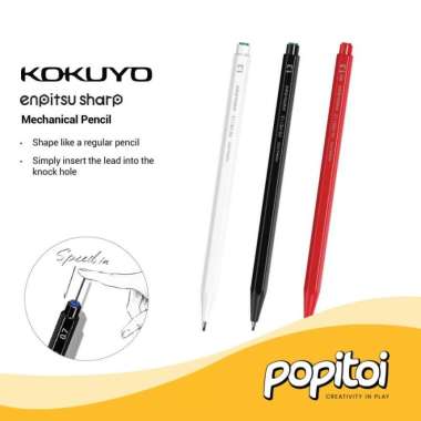 Kokuyo Enpitsu Mechanical Pencil 0.3 0.5 0.7 0.9 1.3 mm Pensil Mekanik 1.3 - Red/Red