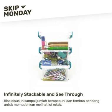 Skip Monday Mini Plastic Desk Organizer Box Container Kecil Penyimpana S