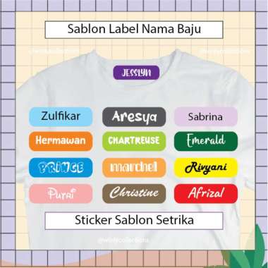 CUSTOM LABEL NAMA BAJU ANAK SERAGAM SEKOLAH STIKER SABLON SETRIKA SIZE M (40PC)