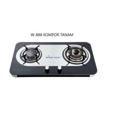 Winn Kompor Gas Tanam Kaca Win Gas 2 Tungku Kaca W 888 W888