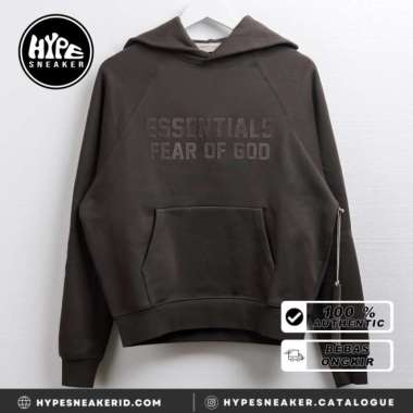 Hoodie ESSENTIALS FEAR OF GOD TEXT OFF BLACK SS23 HOODIE 100% ORI