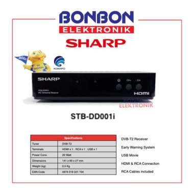 POLYTRON SET TOP BOX PDV-610T2 DVB T2 TV RECEIVER STB SIARAN DIGITAL STB-DD001i + Antena DVB-T2