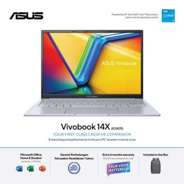 ASUS VivoBook 14X K3405VF-VIPS552 - Cool Silver [Intel® Core™ i5-13500H / GeForce® RTX™ 2050 / 8GB / 512GB / 14inch / WIN11 / OHS]
