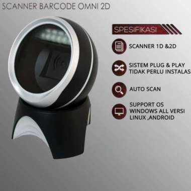 Barcode Scanner Iware Omini 9 1D & 2D Omni Directional Barcode Scanner Duduk Kasir