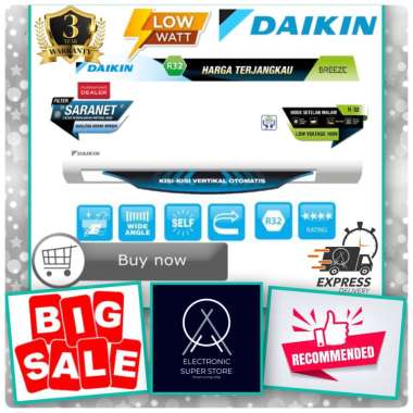 AC DAIKIN STANDARD 1/2PK FTP15NV14 STP15NV SUPER LOW WATT TURBO COOLING 0.5PK AC DAIKIN AC ONLY